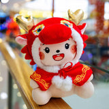 23cm Cartoon Chinese Dragon Pillow Stuffed Animal Toy Chinese New Year Toy