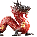 Traditional Chinese Porcelain Dragon Statue Figurine for Desk Office Stylish Red
