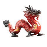 Traditional Chinese Porcelain Dragon Statue Figurine for Desk Office Stylish Red