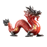 Traditional Chinese Porcelain Dragon Statue Figurine for Desk Office Stylish Red