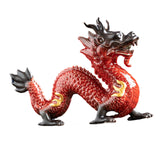 Traditional Chinese Porcelain Dragon Statue Figurine for Desk Office Stylish Red