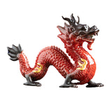 Traditional Chinese Porcelain Dragon Statue Figurine for Desk Office Stylish Red