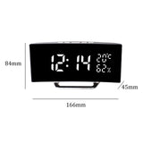 Maxbell LED Digital Alarm Clock Curved Screen Table Clock for Bedroom Classroom Dorm White