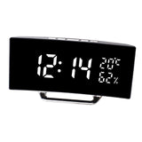 Maxbell LED Digital Alarm Clock Curved Screen Table Clock for Bedroom Classroom Dorm White