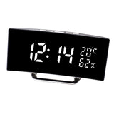 Maxbell LED Digital Alarm Clock Curved Screen Table Clock for Bedroom Classroom Dorm White