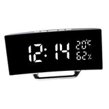 Maxbell LED Digital Alarm Clock Curved Screen Table Clock for Bedroom Classroom Dorm White