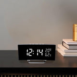 Maxbell LED Digital Alarm Clock Curved Screen Table Clock for Bedroom Classroom Dorm White