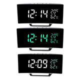 Maxbell LED Digital Alarm Clock Curved Screen Table Clock for Bedroom Classroom Dorm White