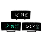 Maxbell LED Digital Alarm Clock Curved Screen Table Clock for Bedroom Classroom Dorm White