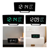 Maxbell LED Digital Alarm Clock Curved Screen Table Clock for Bedroom Classroom Dorm White