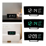 Maxbell LED Digital Alarm Clock Curved Screen Table Clock for Bedroom Classroom Dorm White