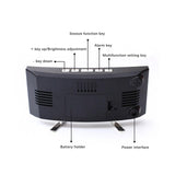 Maxbell LED Digital Alarm Clock Curved Screen Table Clock for Bedroom Classroom Dorm White