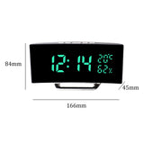 Maxbell LED Digital Alarm Clock Curved Screen Table Clock for Bedroom Classroom Dorm Green