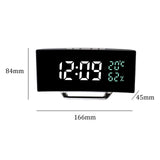 Maxbell LED Digital Alarm Clock Curved Screen Table Clock for Bedroom Classroom Dorm White Green