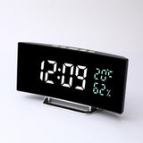 Maxbell LED Digital Alarm Clock Curved Screen Table Clock for Bedroom Classroom Dorm White Green
