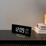 Maxbell LED Digital Alarm Clock Curved Screen Table Clock for Bedroom Classroom Dorm White Green