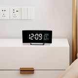 Maxbell LED Digital Alarm Clock Curved Screen Table Clock for Bedroom Classroom Dorm White Green