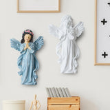 Maxbell Maxbell Angel Wall Sculpture Resin Cherub Statue for Sofa TV Background Home Bedroom White