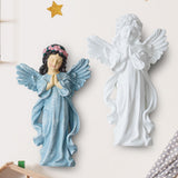 Maxbell Maxbell Angel Wall Sculpture Resin Cherub Statue for Sofa TV Background Home Bedroom White