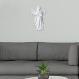 Maxbell Maxbell Angel Wall Sculpture Resin Cherub Statue for Sofa TV Background Home Bedroom White