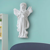 Maxbell Maxbell Angel Wall Sculpture Resin Cherub Statue for Sofa TV Background Home Bedroom White