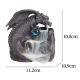 Maxbell Backflow Incense Burner Dragon Statue Aroma Ornament for Indoor Table Office