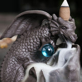 Maxbell Backflow Incense Burner Dragon Statue Aroma Ornament for Indoor Table Office
