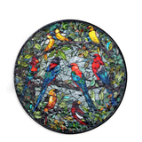 Maxbell Stained Glass Window Hanging Decor Panel Bird Ornament for Home Bedroom Door Style A