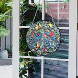 Maxbell Stained Glass Window Hanging Decor Panel Bird Ornament for Home Bedroom Door Style A