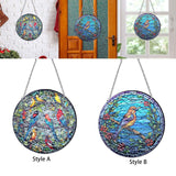 Maxbell Stained Glass Window Hanging Decor Panel Bird Ornament for Home Bedroom Door Style A