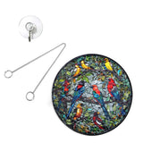 Maxbell Stained Glass Window Hanging Decor Panel Bird Ornament for Home Bedroom Door Style A