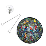Maxbell Stained Glass Window Hanging Decor Panel Bird Ornament for Home Bedroom Door Style A