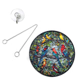 Maxbell Stained Glass Window Hanging Decor Panel Bird Ornament for Home Bedroom Door Style A