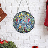 Maxbell Stained Glass Window Hanging Decor Panel Bird Ornament for Home Bedroom Door Style A