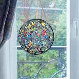 Maxbell Stained Glass Window Hanging Decor Panel Bird Ornament for Home Bedroom Door Style A