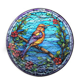 Maxbell Stained Glass Window Hanging Decor Panel Bird Ornament for Home Bedroom Door Style B