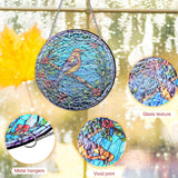 Maxbell Stained Glass Window Hanging Decor Panel Bird Ornament for Home Bedroom Door Style B
