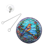 Maxbell Stained Glass Window Hanging Decor Panel Bird Ornament for Home Bedroom Door Style B