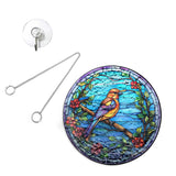 Maxbell Stained Glass Window Hanging Decor Panel Bird Ornament for Home Bedroom Door Style B