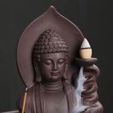 Maxbell Backflow Incense Burner Creative Buddha Statue for Relaxation Bedroom Office
