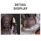 Maxbell Backflow Incense Burner Creative Buddha Statue for Relaxation Bedroom Office