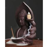 Maxbell Backflow Incense Burner Creative Buddha Statue for Relaxation Bedroom Office