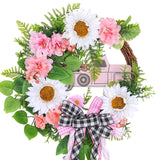 Maxbell Car Wreath Artificial Leaves Car Wreath for Car Decorations Front Door Porch