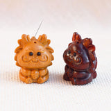 Maxbell Mini Wood Carved Dragon Figurine Cute for Chinese Spring Festival Home Decor Style A