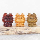Maxbell Mini Wood Carved Dragon Figurine Cute for Chinese Spring Festival Home Decor Style A