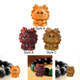 Maxbell Mini Wood Carved Dragon Figurine Cute for Chinese Spring Festival Home Decor Style A