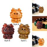 Maxbell Mini Wood Carved Dragon Figurine Cute for Chinese Spring Festival Home Decor Style A