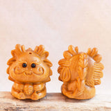 Maxbell Mini Wood Carved Dragon Figurine Cute for Chinese Spring Festival Home Decor Style A