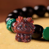 Maxbell Mini Wood Carved Dragon Figurine Cute for Chinese Spring Festival Home Decor Style B