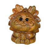 Maxbell Mini Wood Carved Dragon Figurine Cute for Chinese Spring Festival Home Decor Style C